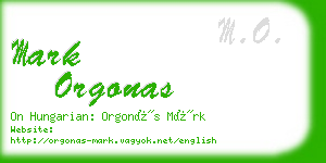 mark orgonas business card